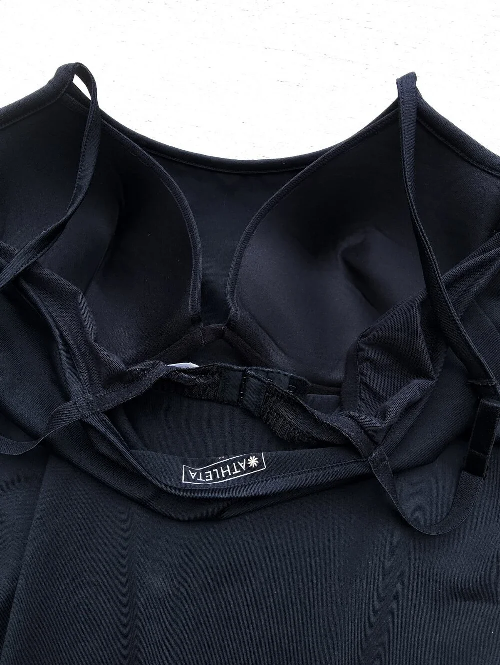 Athleta Black Midi Tank Dress Built in Bra Adjustable Straps SZ Medium Stretchy - Picture 5 of 7